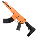 AR-47 Semi Auto 7.62x39 Pistol 7.5" Barrel 7" American Built Custom MLOK Handguard - Tequila Sunrise Orange