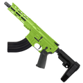 AR-47 Semi Auto 7.62x39 Pistol 7.5" Barrel 7" American Built Custom MLOK Handguard - Zombie Green