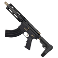 AR 7.62x39 Two-Tone Semi Auto Tactical Pistol 7.5" Barrel 7" Free Float Quad Rail - Black and Magpul FDE