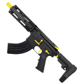AR 7.62x39 Two-Tone Semi Auto Tactical Pistol 7.5" Barrel 7" Free Float Quad Rail - Black and Lemon Zest