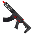 AR 7.62x39 Two-Tone Semi Auto Tactical Pistol 7.5" Barrel 7" Free Float Quad Rail - Black and Red