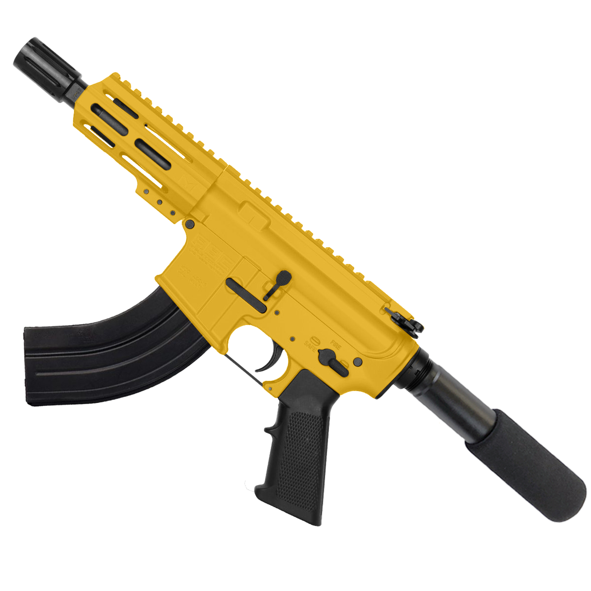 AR15 Micro 7.62x39 Pistol 5" Barrel 4" M-Lok Handguard - Gold