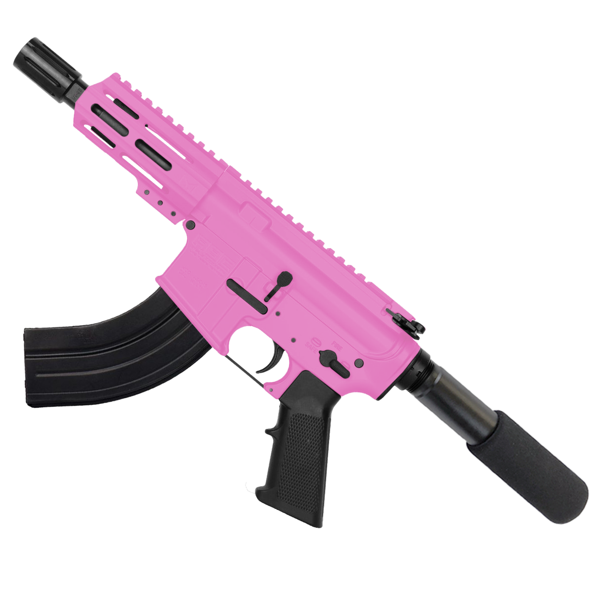 AR15 Micro 7.62x39 Pistol 5" Barrel 4" M-Lok Handguard- Sig Pink