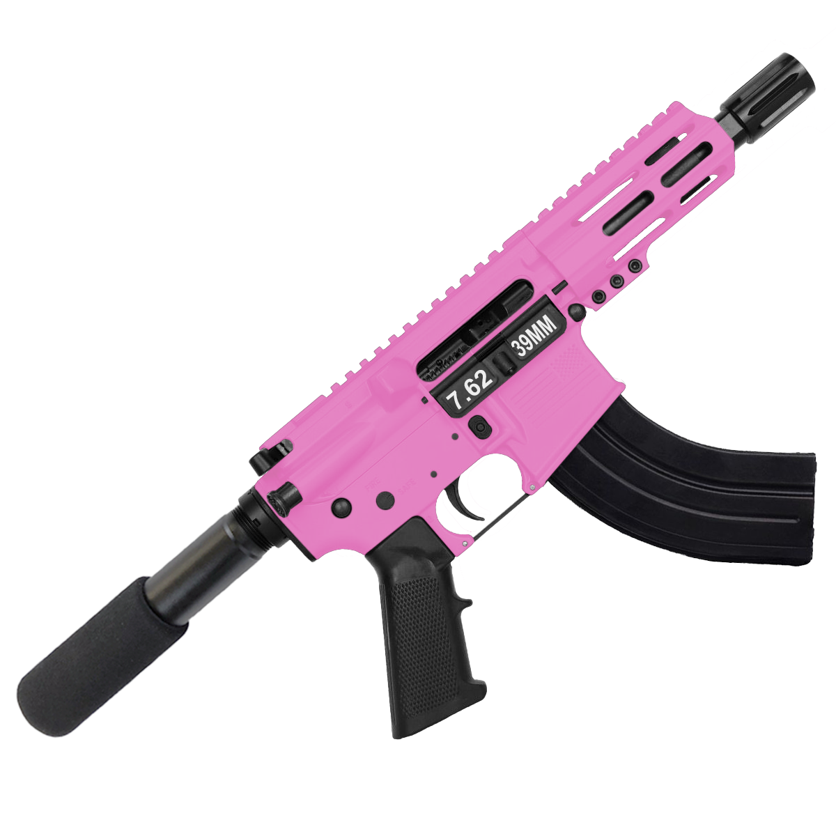 AR15 Micro 7.62x39 Pistol 5" Barrel 4" M-Lok Handguard- Sig Pink
