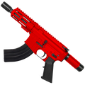 AR15 Micro 7.62x39 Pistol 5" Barrel 4" M-Lok Handguard w/ Micro Buffer Tube - Red