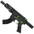 AR15 Two-Tone Micro 7.62x39 Pistol 5" Barrel 4" M-Lok Handguard w/ Micro Buffer Tube - Black and Zombie Green