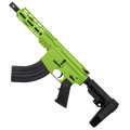AR 7.62X39 Semi Auto Pistol 7.5" Barrel 7" Custom D-Cut Front MLOK Handguard Zombie Green