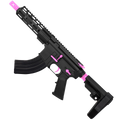AR 7.62X39 Two-Tone Semi Auto Pistol 7.5" Barrel 7" Custom D-Cut Front MLOK Handguard - Black and Sig Pink