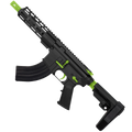 AR 7.62X39 Two-Tone Semi Auto Pistol 7.5" Barrel 7" Custom D-Cut Front MLOK Handguard - Black and Zombie Green