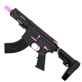 AR15 Two-Tone Micro 7.62x39mm Pistol 5" Barrel 4" M-Lok Handguard - Black and Sig Pink