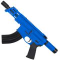 AR15 Micro 7.62x39 Pistol Billet Upper/ Lower 5" Barrel Custom M-Lok Handguard with Micro Buffer Tube - Flame Blue