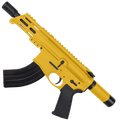 AR15 Micro 7.62x39 Pistol Billet Upper/ Lower 5" Barrel Custom M-Lok Handguard with Micro Buffer Tube - Gold