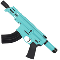 AR15 Micro 7.62x39 Pistol Billet Upper/ Lower 5" Barrel Custom M-Lok Handguard with Micro Buffer Tube - Robins Egg Blue