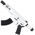 AR15 Micro 7.62x39 Pistol Billet Upper/ Lower 5" Barrel Custom M-Lok Handguard with Micro Buffer Tube - Storm Trooper White