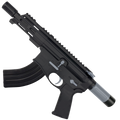 AR15 Two-Tone Micro 7.62x39 Pistol Billet Upper/ Lower 5" Barrel Custom M-Lok Handguard with Micro Buffer Tube - Black and Sniper Gray