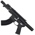 AR15 Two-Tone Micro 7.62x39 Pistol Billet Upper/ Lower 5" Barrel Custom M-Lok Handguard with Micro Buffer Tube - Black and White