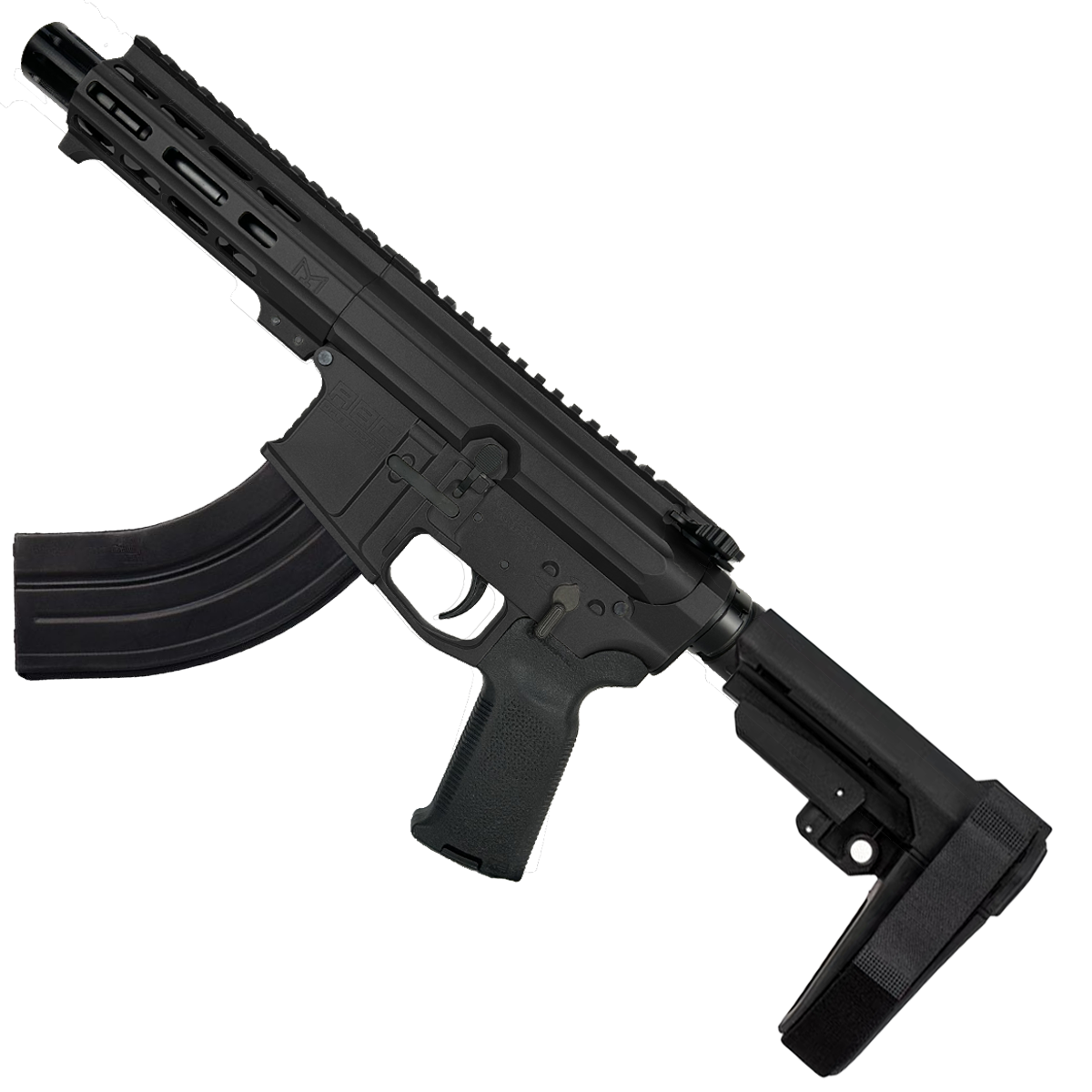 AR47 7.62x39mm Custom SBA3 Braced Billet Pistol 5" Barrel-Black