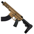 AR47 7.62x39mm Custom SBA3 Braced Billet Pistol 5" Barrel - Burnt Bronze