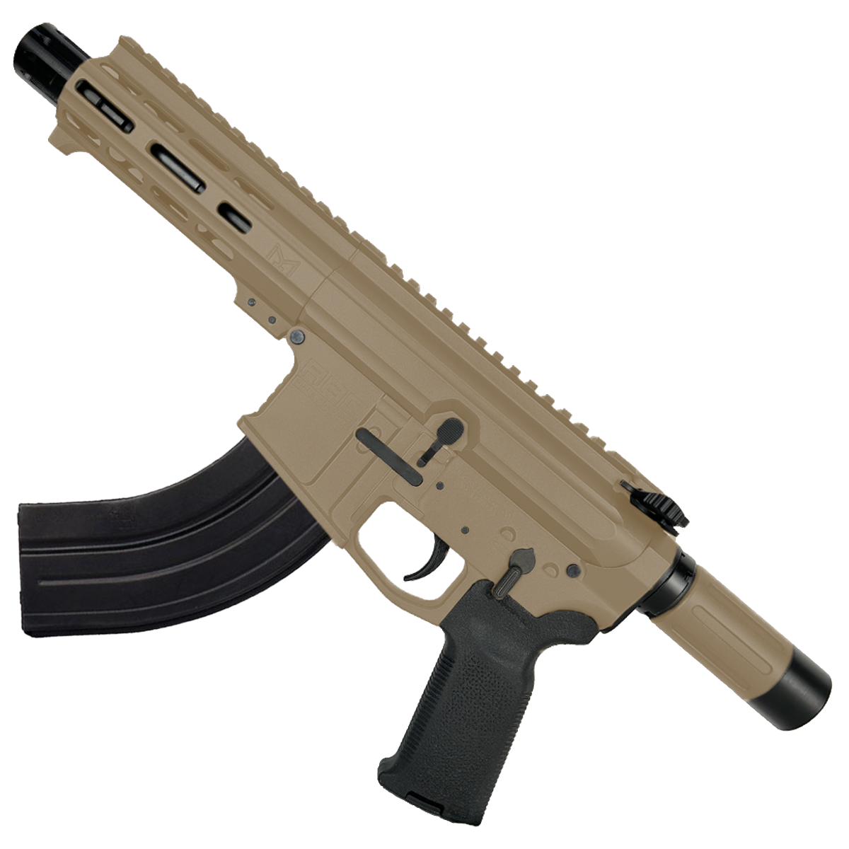 AR47 7.62x39mm Custom Micro Billet Pistol 5" Barrel - Magpul FDE
