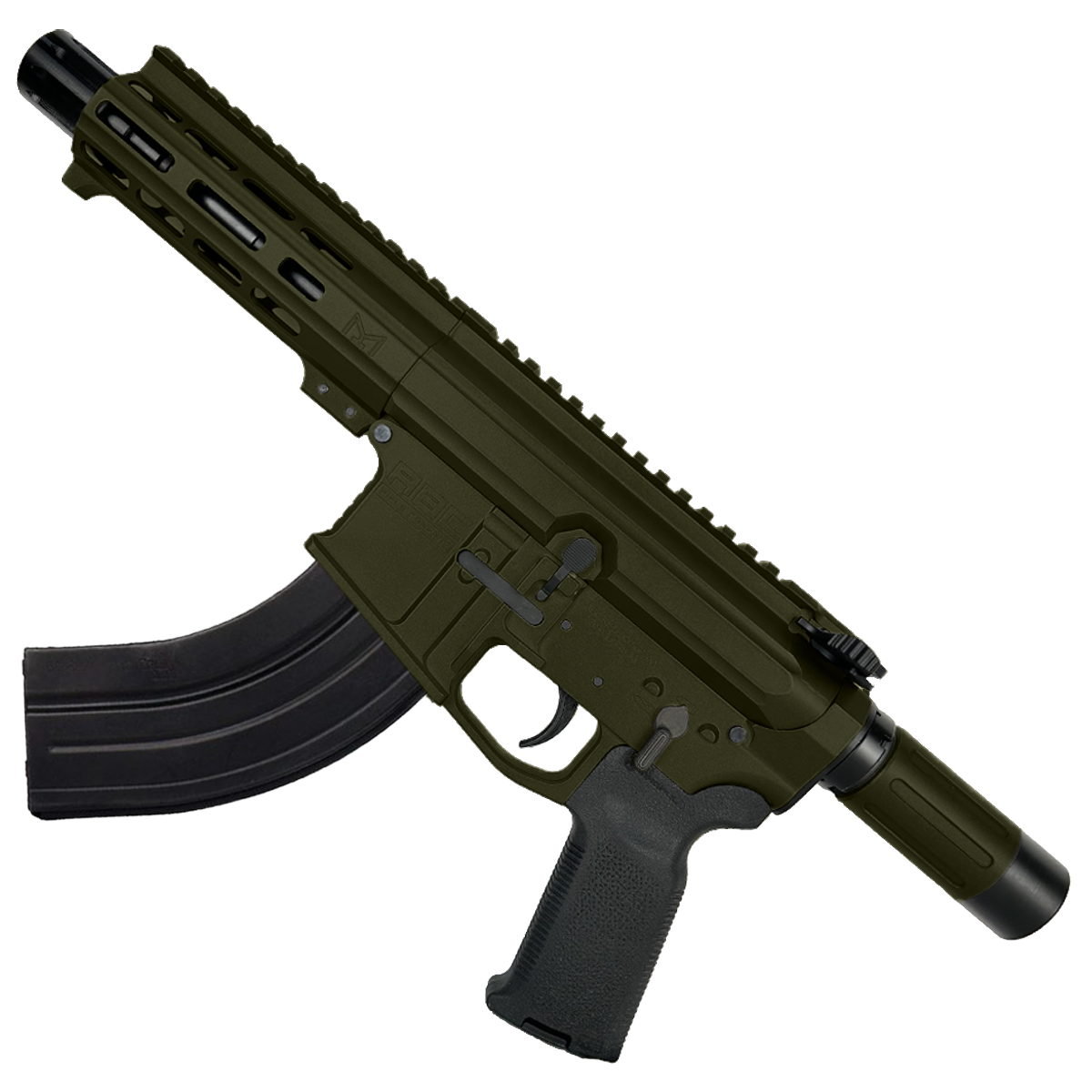 AR47 7.62x39mm Custom Micro Billet Pistol 5" Barrel - Magpul ODG