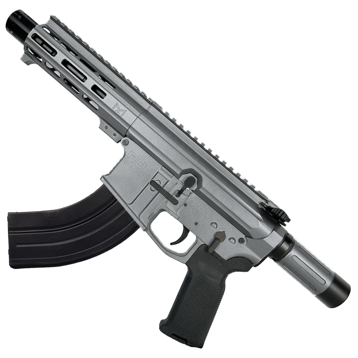AR47 7.62x39mm Custom Micro Billet Pistol 5" Barrel - Tungsten Gray