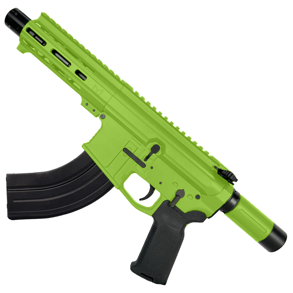 AR47 7.62x39mm Custom Micro Billet Pistol 5" Barrel - Zombie Green