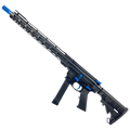 AR 9mm Two-Tone Billet Style Custom Rifle 16" Barrel Billet Upper / Lower 15" M-LOK Handguard - Cerakote Black and Flame Blue
