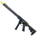 AR 9mm Two-Tone Billet Style Custom Rifle 16" Barrel Billet Upper / Lower 15" M-LOK Handguard - Cerakote Black and Lemon Zest
