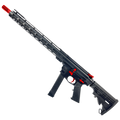 AR 9mm Two-Tone Billet Style Custom Rifle 16" Barrel Billet Upper / Lower 15" M-LOK Handguard - Cerakote Black and Red