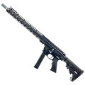 AR 9mm Two-Tone Billet Style Custom Rifle 16" Barrel Billet Upper / Lower 15" M-LOK Handguard - Cerakote Black and Sniper Gray