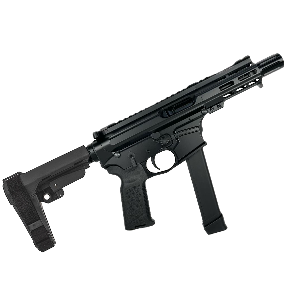 American Built Custom Slick Side AR-9 Pistol 4" Barrel MLOK Handguard-Black
