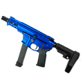 American Built Custom Slick Side AR-9 Pistol 4" Barrel MLOK Handguard- Blue