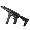 American Built Custom Slick Side Two-Tone AR-9 Pistol 4" Barrel MLOK Handguard - Black and Cranberry Frost
