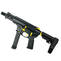 American Built Custom Slick Side Two-Tone AR-9 Pistol 4" Barrel MLOK Handguard - Black and Lemon Zest