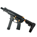 American Built Custom Slick Side Two-Tone AR-9 Pistol 4" Barrel MLOK Handguard - Black and Tequila Sunrise Orange