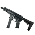 American Built Custom Slick Side Two-Tone AR-9 Pistol 4" Barrel MLOK Handguard - Black and Tungsten Gray
