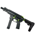 American Built Custom Slick Side Two-Tone AR-9 Pistol 4" Barrel MLOK Handguard - Black and Zombie Green