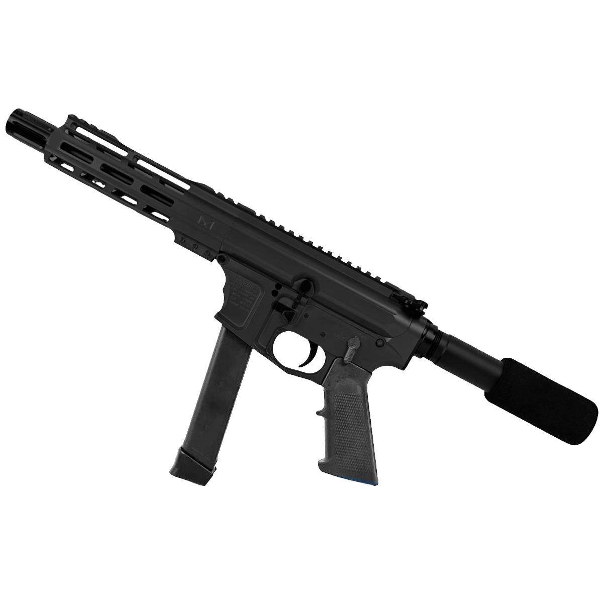 American Built Custom Slick Side AR-9 Pistol 7" Barrel MLOK Handguard- Black