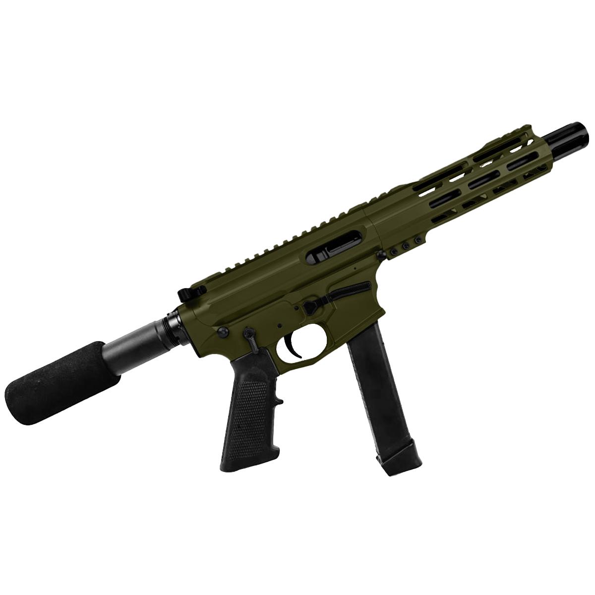 American Built Custom Slick Side AR-9 Pistol 7" Barrel MLOK Handguard - Magpul ODG