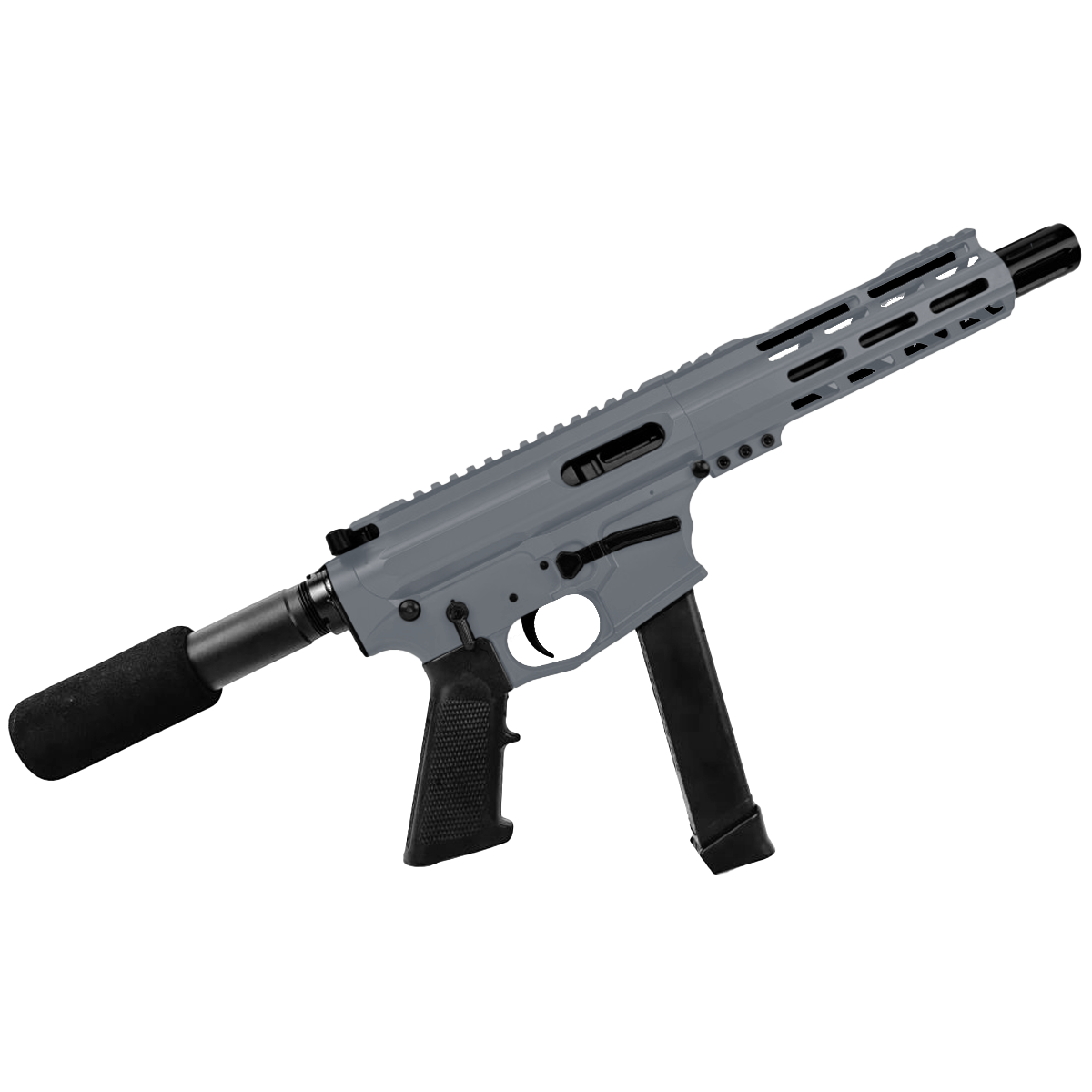 American Built Custom Slick Side AR-9 Pistol 7" Barrel MLOK Handguard-Sniper Grey