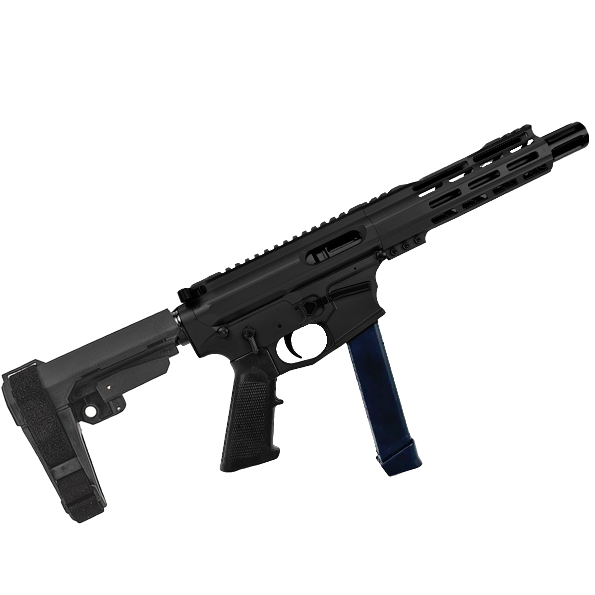 American Built Custom Slick Side AR-9 Pistol 7" Barrel MLOK Handguard- Black