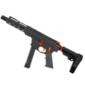 American Built Custom Two-Tone Slick Side AR-9 Pistol 7" Barrel MLOK Handguard - Black and Hunter Orange