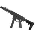 American Built Custom Two-Tone Slick Side AR-9 Pistol 7" Barrel MLOK Handguard - Black and Tungsten Gray