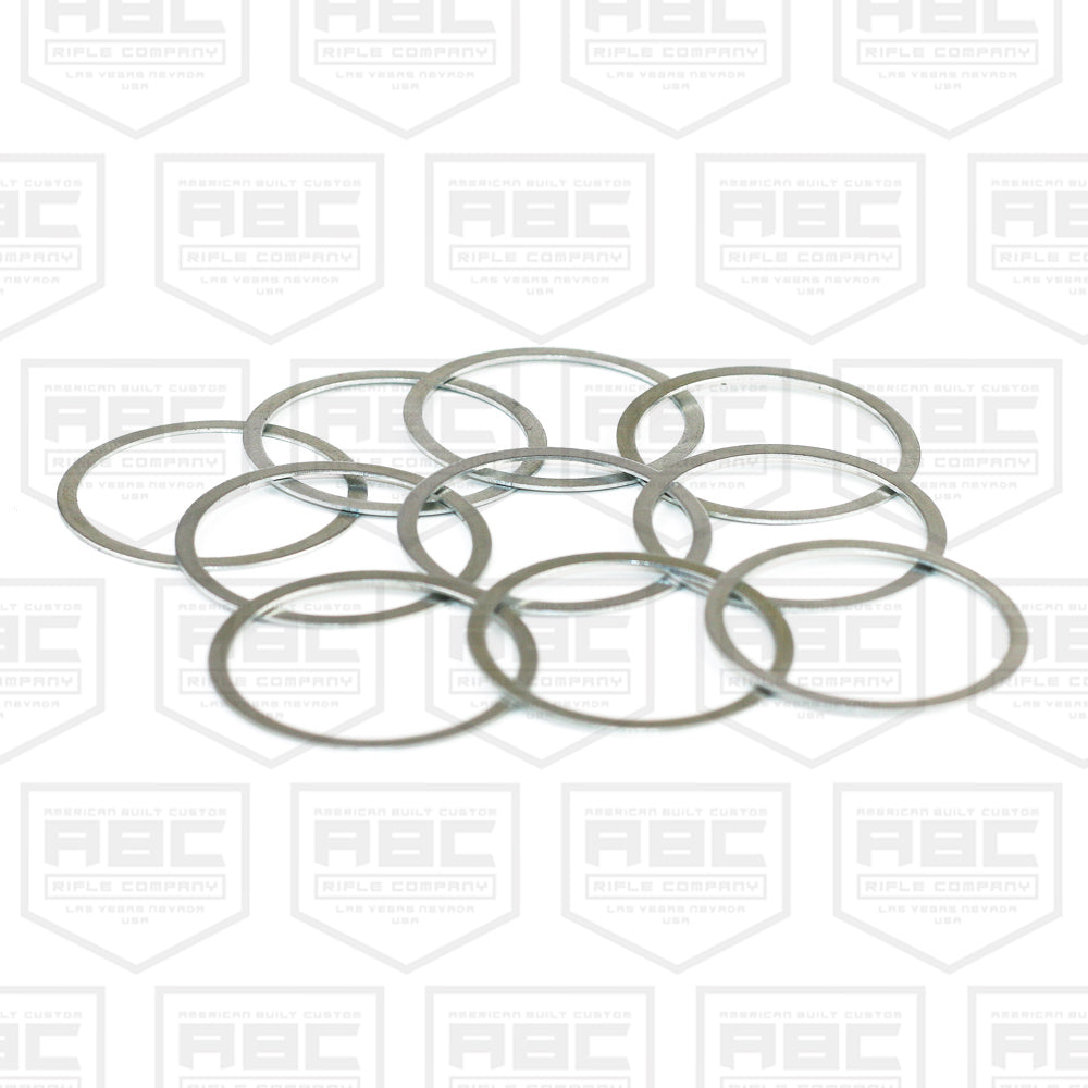 AR-15 Barrel Nut Shims 10 Pcs -Silver
