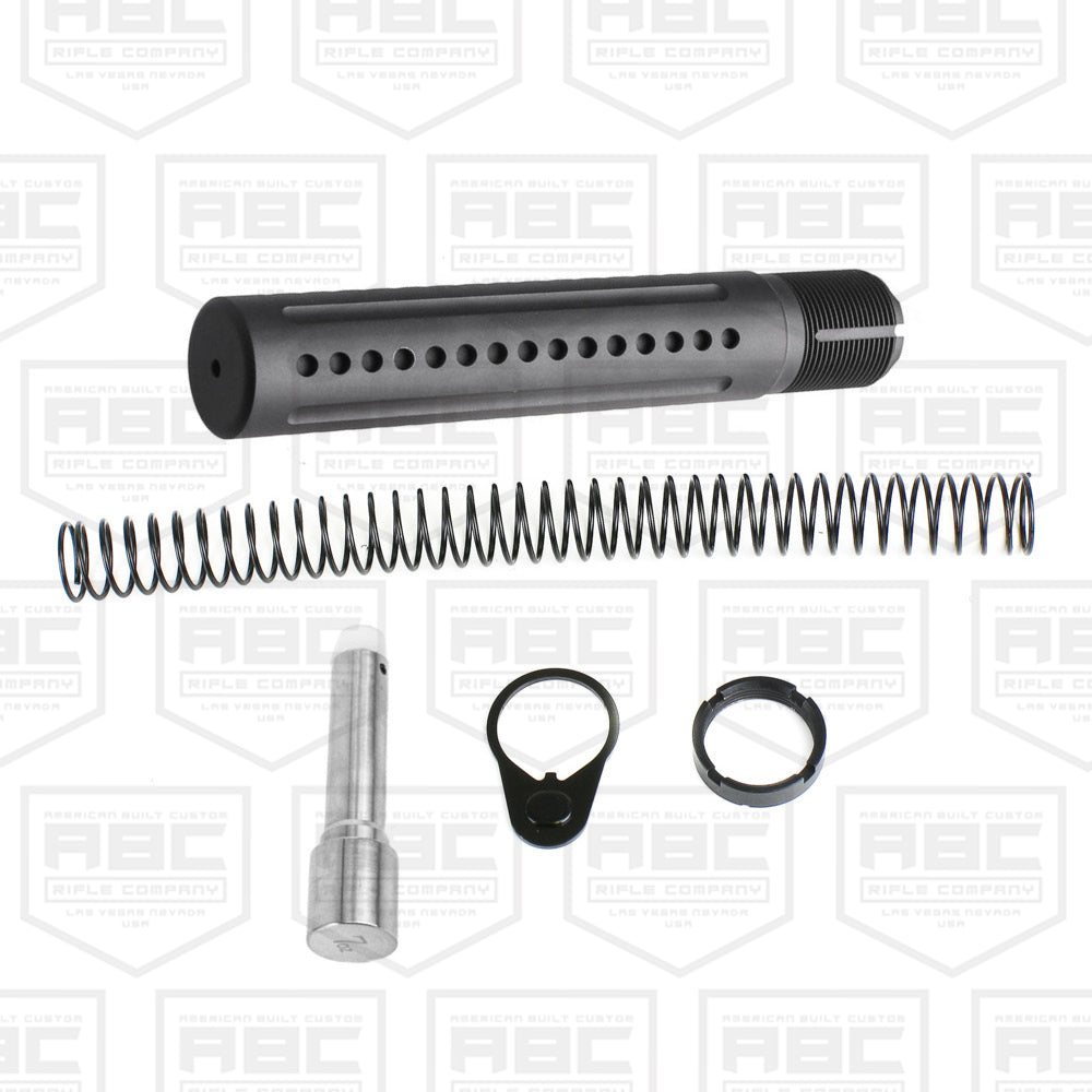 AR9 Custom FLUTED Pistol Buffer Tube Assembly w/ 7oz Heavy Buffer