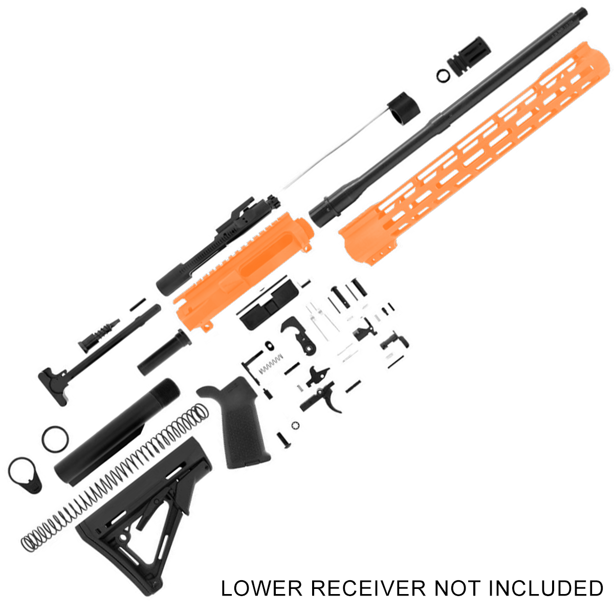 AR-15 Rifle Build Kit 7.62x39 16" Barrel 15" M-Lok Handguard - Tequila Sunrise Orange