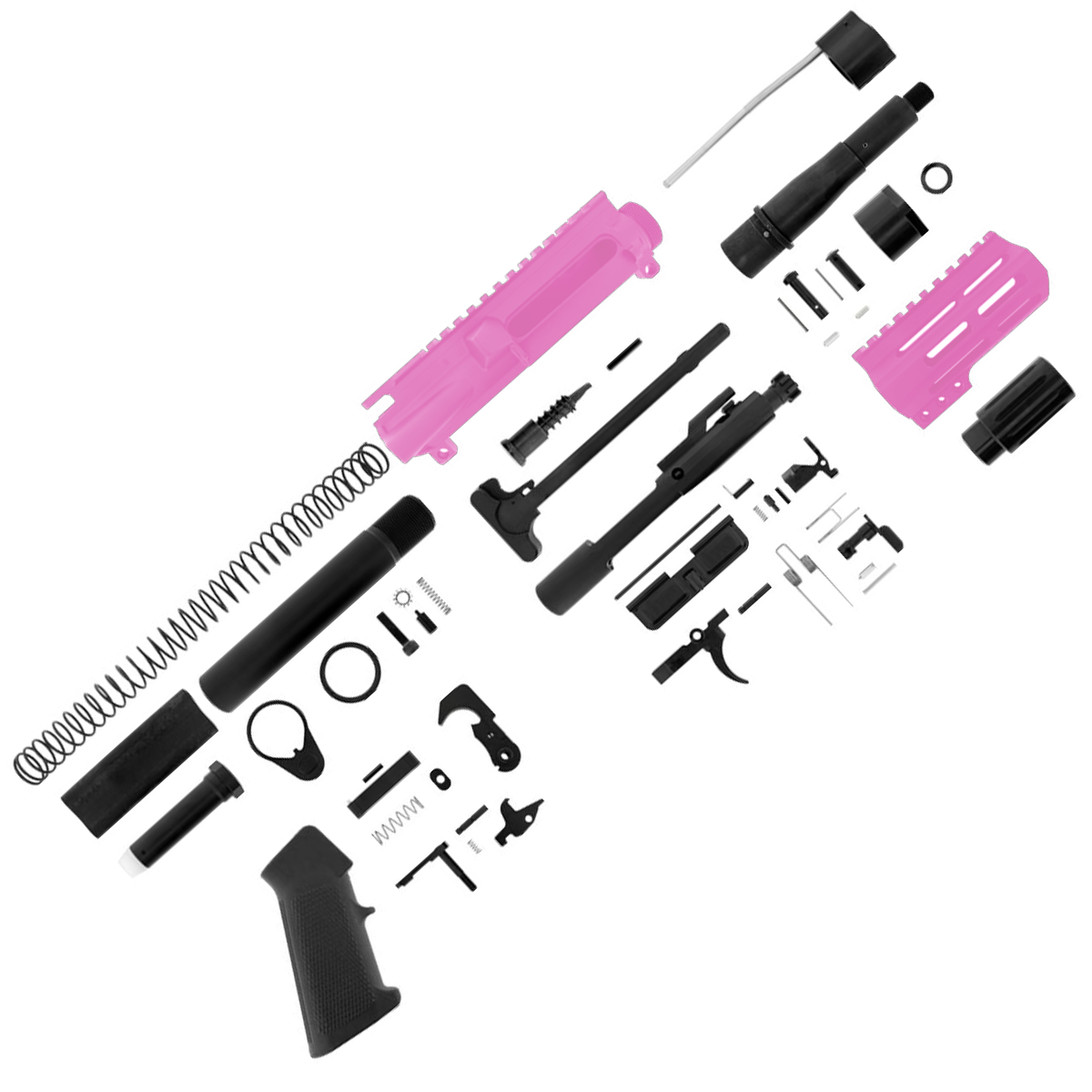 AR15 7.62x39 Micro Pistol Build Kit 5" Barrel 4" M-Lok Handguard - Sig Pink