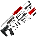 AR15 Billet Micro Pistol Build Kit .300 Blackout 5" Barrel 5" M-Lok Handguard - Red
