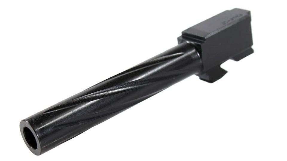 Barrel for Grizzly 101 & Glock 17 9mm, Black Nitride Spiral Fluted, Unthreaded