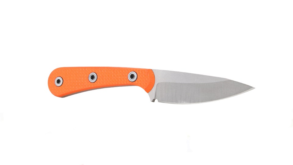 BCA B&T KNIFE 3" Fixed Blade, 7" Overall, G10 Orange Textured Scales